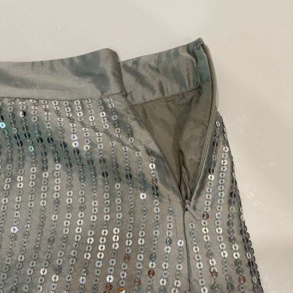 Y2K Gap Factory Silver Sequin Mini Skirt Womens Size 8 Lined Party Club - Picture 3 of 6